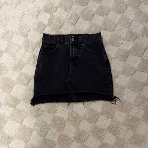 BDG Black Denim Distressed Mini Skirt